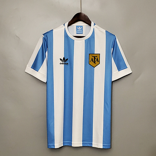 Camisa Argentina Retrô 1978 Torcedor Adidas Masculina - Branca e Azul