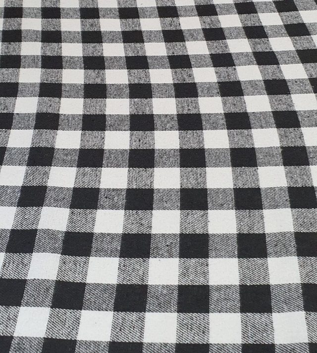 Tecido flanelado xadrez preto/cinza
