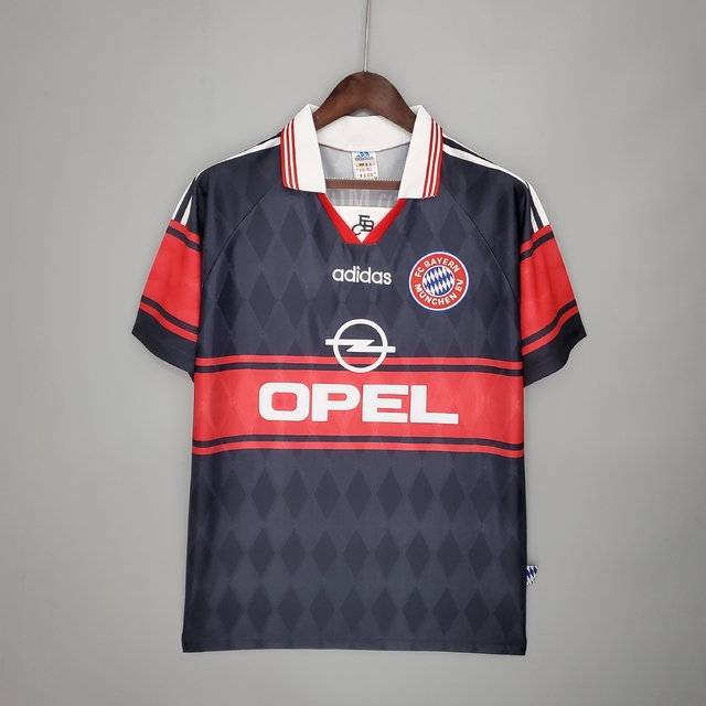 Camisa Bayern de Munique Retrô 97/99 Home Masculina - Azul Escuro