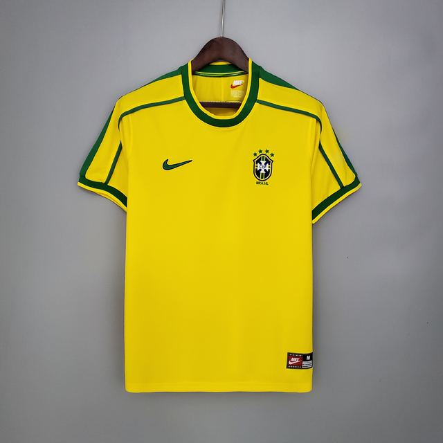 Camisa Seleção Brasileira Retrô 1998 Home Nike Masculina - Amarela