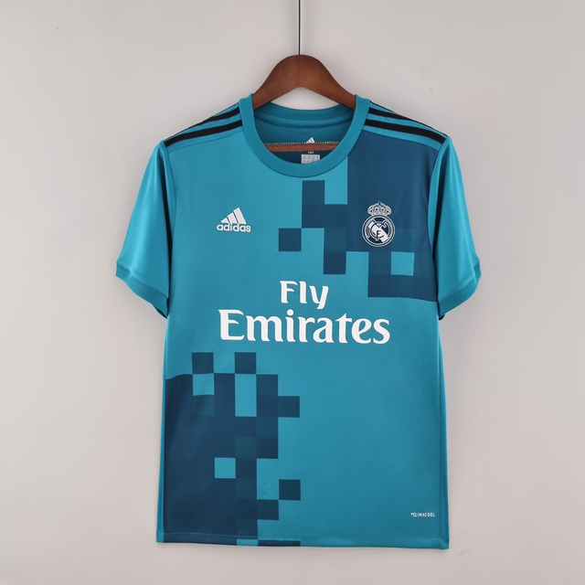 Camisa Real Madrid Retrô 17/18 Third Masculina - Azul