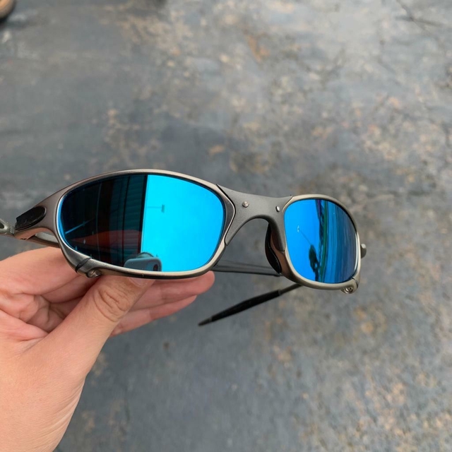 Óculos Masculino Juliet Metal Azul Pronta Polarizado