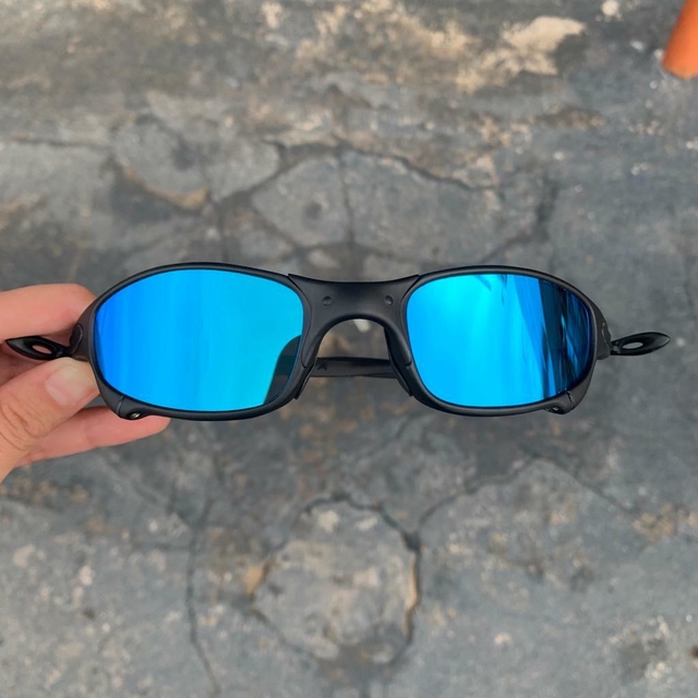 Óculos De Sol Juliet Carbon Lente Dark Blue - Kit Azul