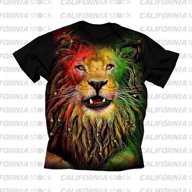 Camiseta Leão Reggae - Comprar em Califórnia Stock