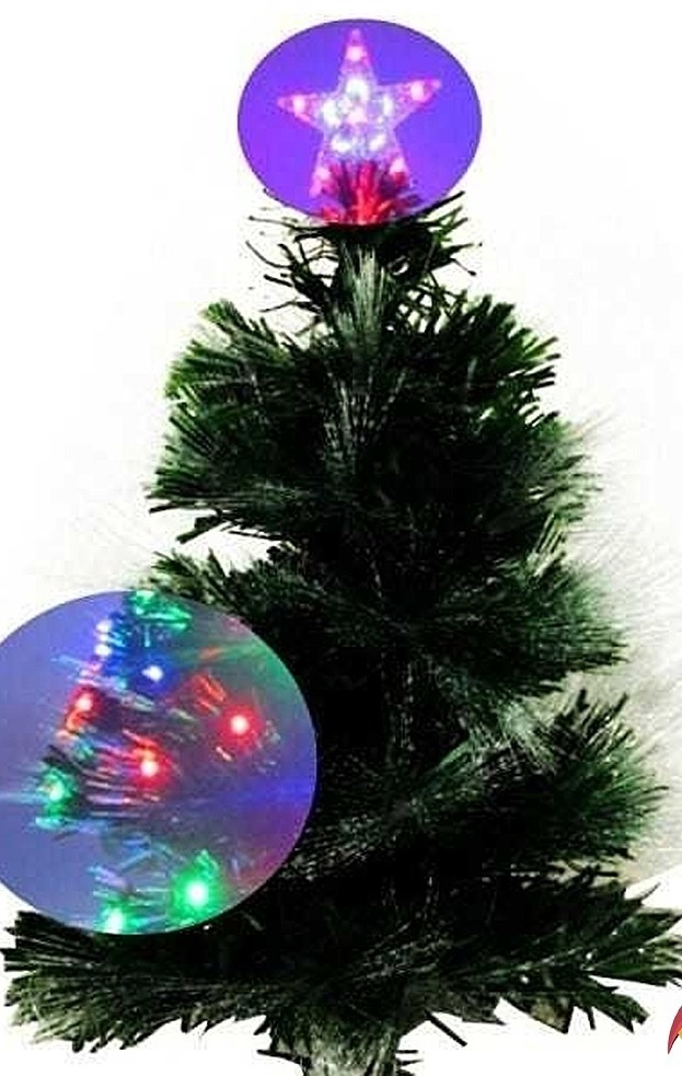 Arvore Natal Fibra Com Estrellinhas 60cm Led Rgb 8 Funçao