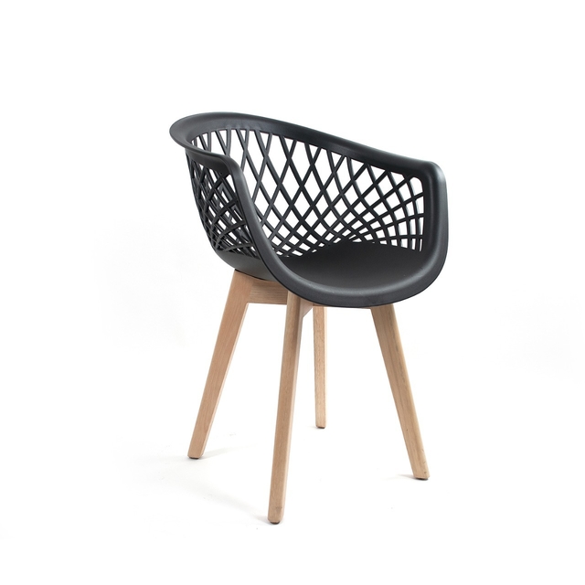 Cadeira Web Pp Preto Wood - Comprar em La Mobilia