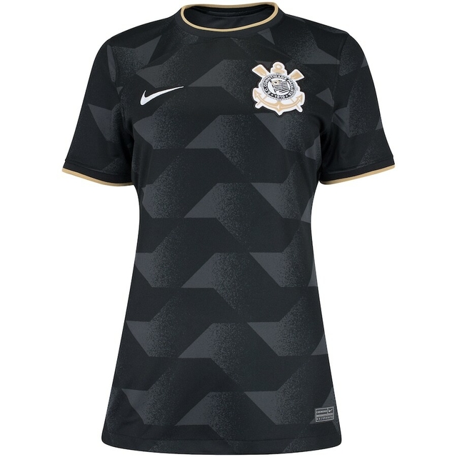 Camisa Corinthians II 22/23 Torcedor Nike Feminina - Preta e Cinza