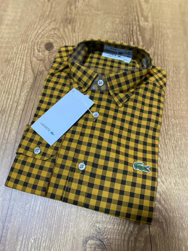 Camisa Social - Lacoste - Xadrez - amarelo