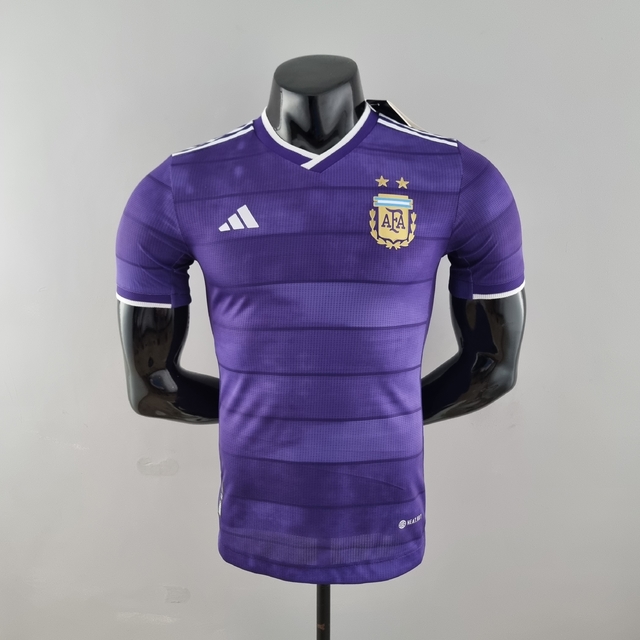 Camisa Argentina 2022 Adidas - Masculino - Versão Jogador - Camisa Roxa