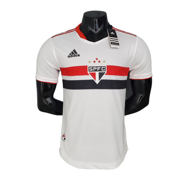 Camisa São Paulo I 2021/2022 Jogador Adidas Masculina - Branco e Vermelho