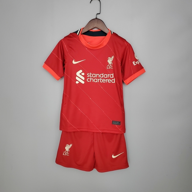 Kit Infantil Liverpool 21/22 Home Nike Masculino - Vermelho