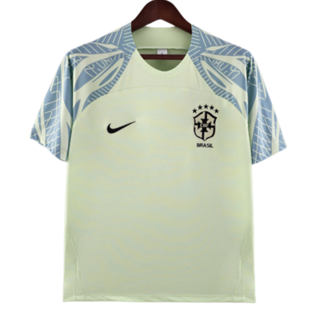 Camisa Pré-Jogo Seleção Brasileira 2022 Torcedor Masculina Verde Claro