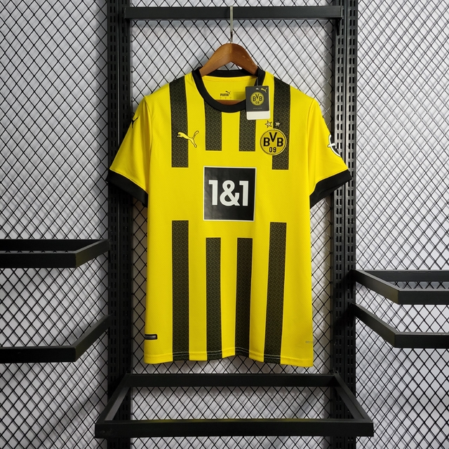 Camisa Borussia Dortmund Home 22/23 Torcedor Puma Masculina - Amarelo e  Preto