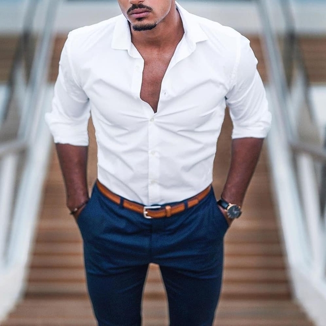 Camisa Elastizada Slim Fit - Blanca - Sublime For Men