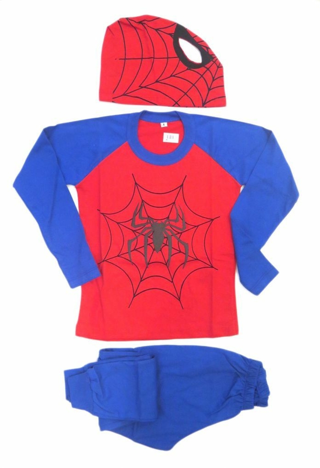 Pijama Disfraz Pantalon y Remera Manga Larga Invierno Spiderman Hombre Araña  - 2 al 12
