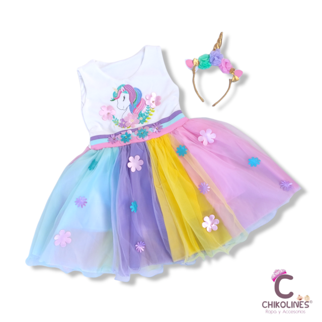 Vestido para niña. Vestido de unicornio para niña. Vestido temático para  niña. Vestido para fiesta. Vestido infantil