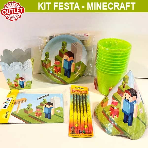 Kit Festa em Casa - Minecraft - 20 Itens