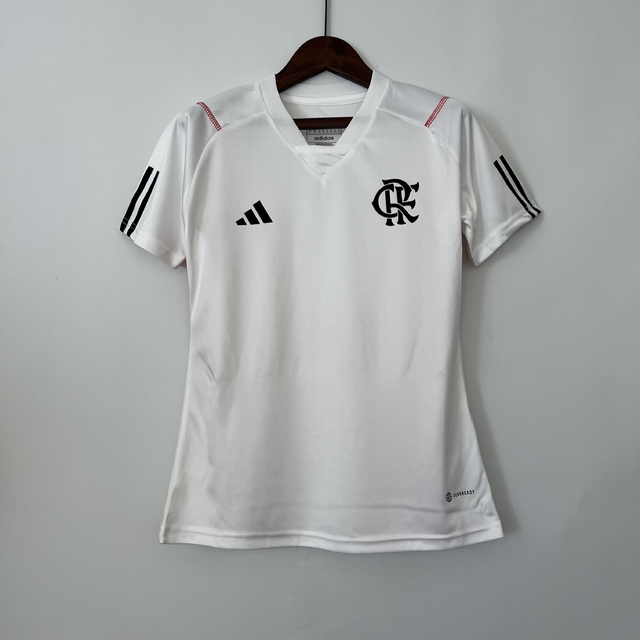 Camisa Flamengo Treino 23/24 Torcedor Adidas Feminina - Branca