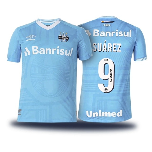 Camisa Umbro Grêmio III 2022/23 Azul Celeste Suárez nº 9 - Masculin