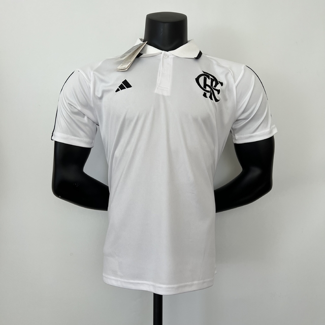 Camisa Polo Flamengo Adidas 2023/24 Masculina - Branca