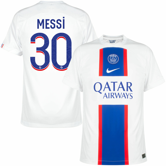 Camisa PSG Nike 2022/23 Messi nº 30 - Masculino - Branca