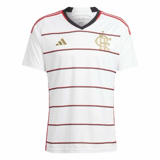 Camisa Adidas Flamengo 2023/24 Away Torcedor - Branca+Dourado