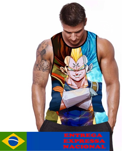 Camiseta Regata do Vegeta Dragon Ball Estampa Frontal