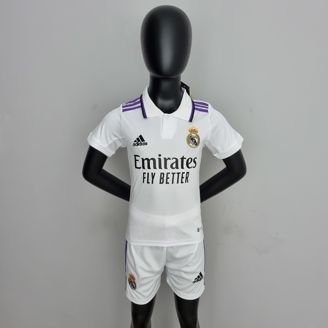 Kit Infantil Camisa De Criança Real Madrid Branca 22-23