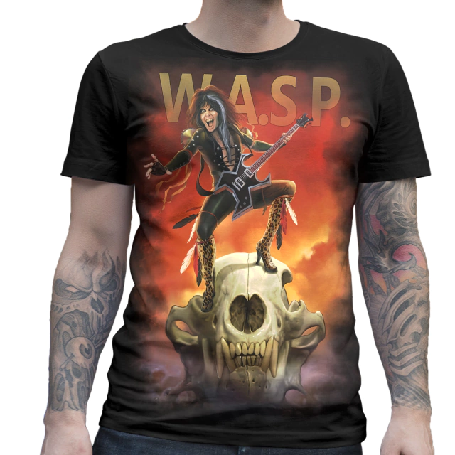 Camiseta WASP Poster - Alta Voltagem Rockwear