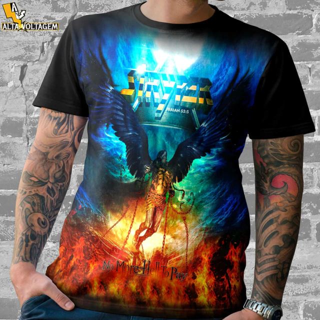 Camiseta Rock Stryper No More Hell to Pay