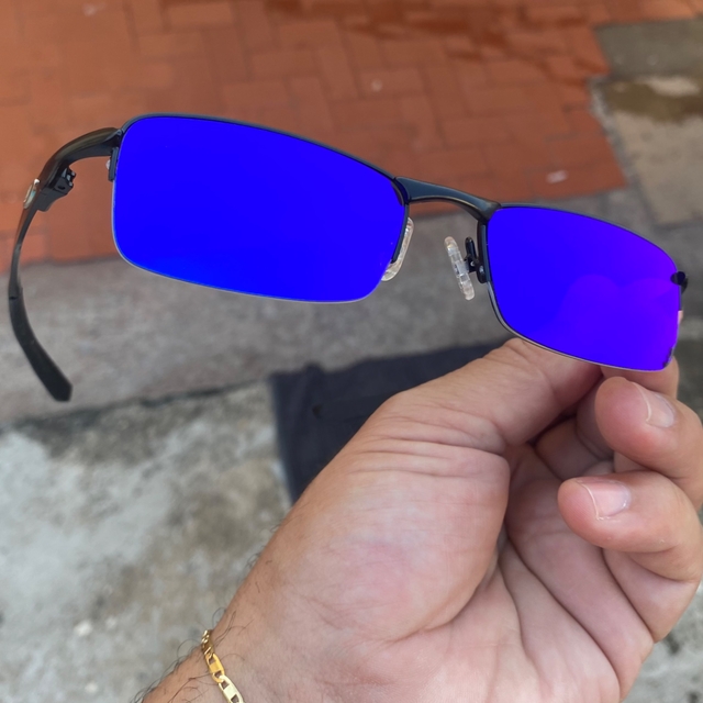 Óculos de Sol Oakley Lupa do Vilão Mandrak Top Lente Azul Escuro