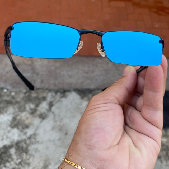 Óculos de Sol Oakley Lupa do Vilão Mandrak Top Lente azul Bebe