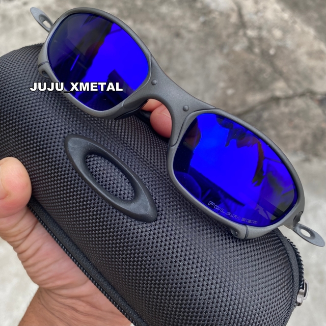 Juliet X-Metal Azul Escuro Pinada Armação Toda em Metal Lentes 100%