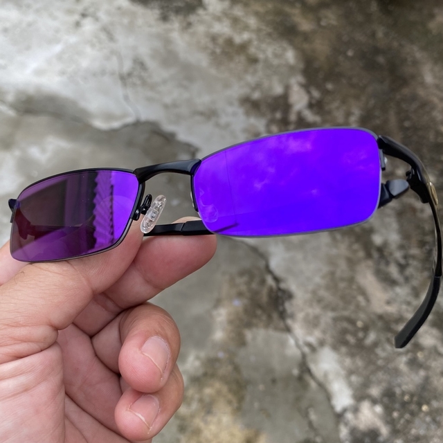 Óculos de Sol Oakley Lupa do Vilão Mandrak Top Preta Lentes Roxa
