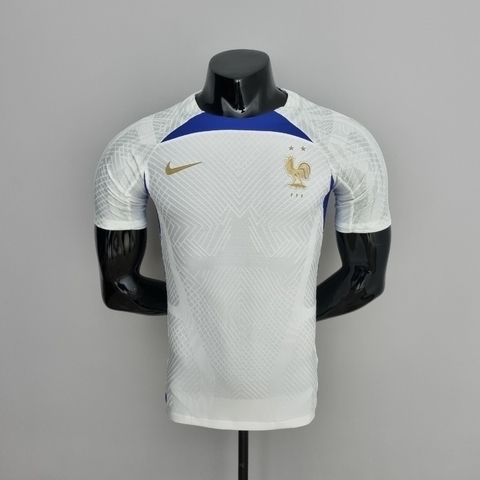 Camisa de Treino França 2022 Nike - Modelo Jogador - Branco e Azul