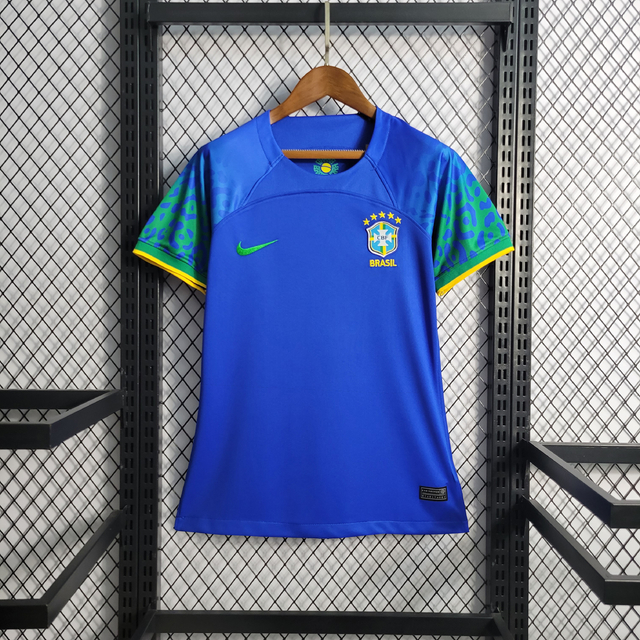 Camisa Seleção Brasileira Away 22/23 - Feminina Torcedor - Nike - Copa do  Mundo - Azul