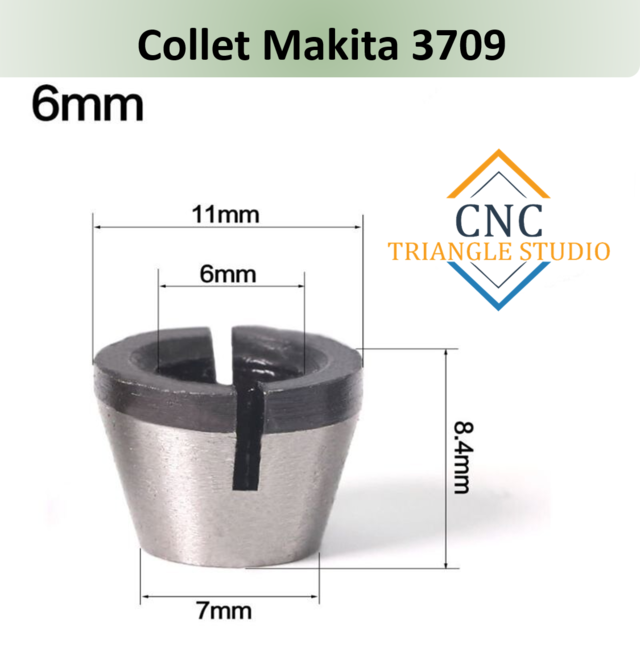 AC02 Collet Makita 3709 para fresas de 6mm