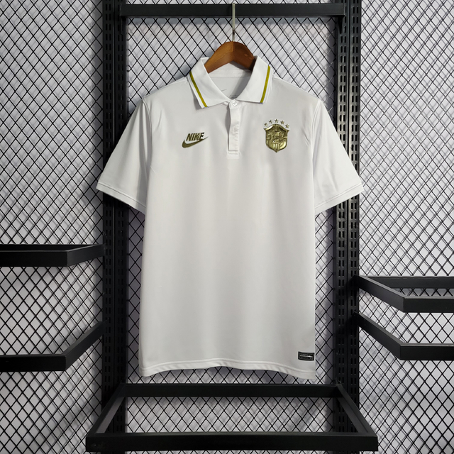 Camisa Polo Seleção Brasileira 2022 Torcedor Nike Masculina Branco