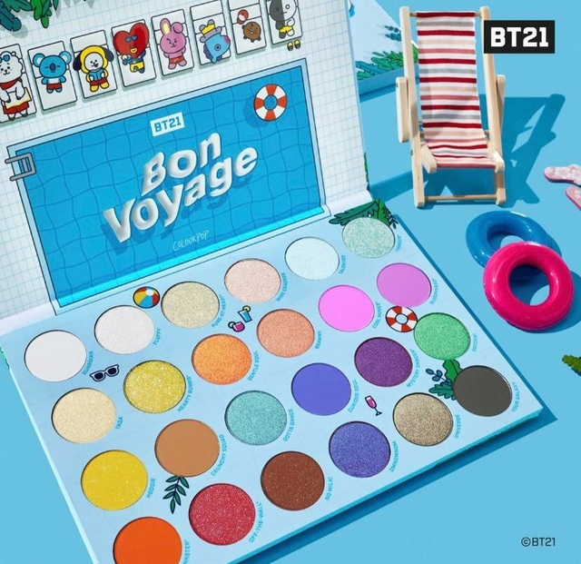 Paleta de sombras ''Bon Voyage'' - BT21 x Colourpop