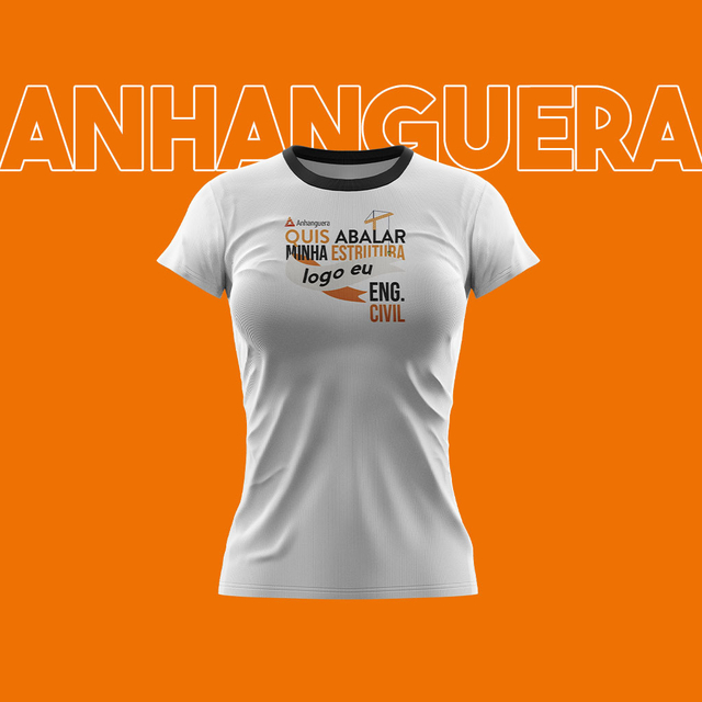 Camiseta Baby Look Engenharia Civil - Anhanguera