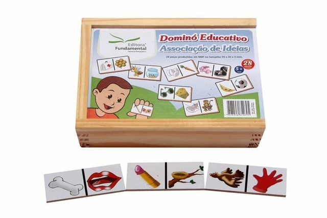 Dominó de Associação de Idéias em MDF Domino Infantil Educativo