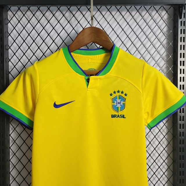 Camisa Infantil Seleção Brasileira Copa do Mundo 2022 - Nike - Amarela