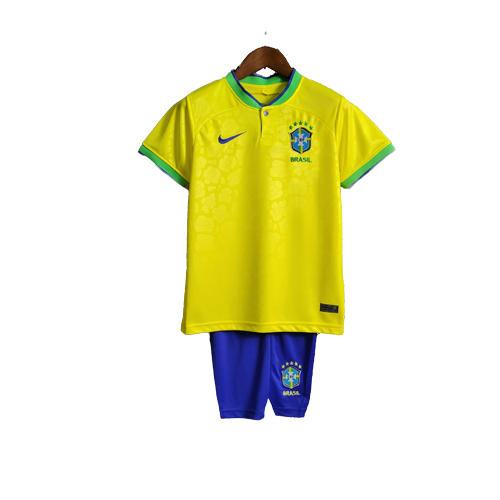 Kit Infantil Seleção Brasileira 2022 - Amarelo - Nike - Copa do Mundo
