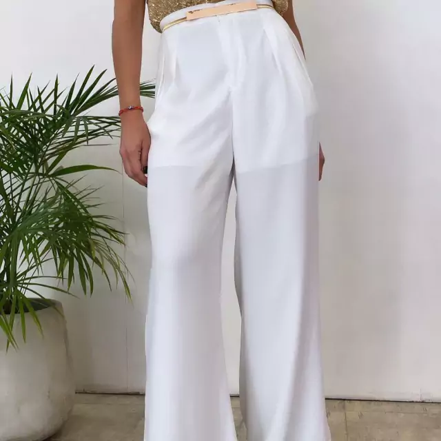 Pantalón Sastrero Blanco - de Mujer