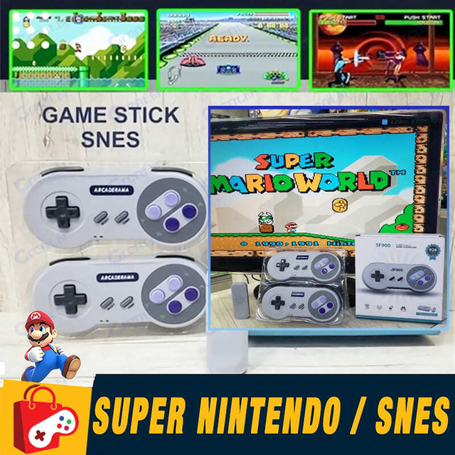 Video Game Retrô SF900 Nova Super Nintendo 926 Jogos Controles