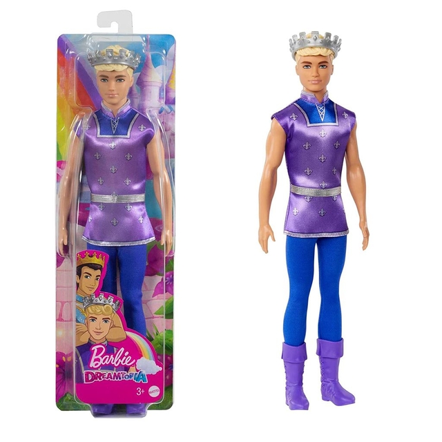 Barbie Dreamtopia Principe Ken Rubio Corona Plateada