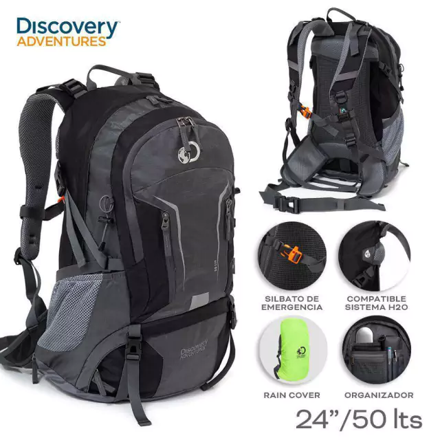 MOCHILA CAMPING Y TREKKING 50 LTS DISCOVERY ADVENTURES 21354