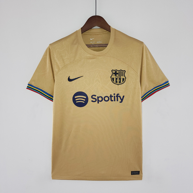 Camisa Oficial Barcelona Away 22/23 - Dourado