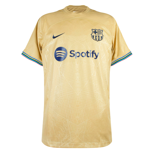 Comprar Camisa Barcelona Away 22/23 Torcedor Nike Masculina - Dourada