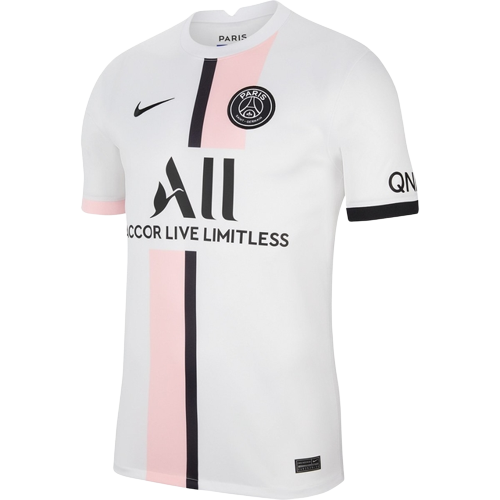 Camisa Paris Saint Germain - PSG Away 21/22 Torcedor Nike Masculina - Branco  e Rosa